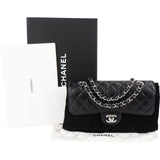 Chanel Quilted Caviar Leather Palladium Small Double Flap Shoulder Bag
