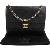 Chanel Quilted Lambskin 24K Gold Single Flap Shoulder Bag