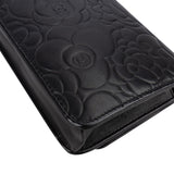 Chanel Camellia Embossed Lambskin Wallet on Chain Crossbody Bag