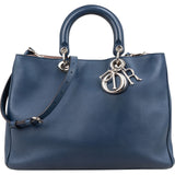 Christian Dior Blue Calfskin Leather Diorissimo Handbag