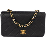 Chanel Quilted Lambskin 24K Gold Single Flap Crossbody Bag