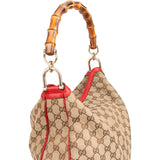 Gucci Monogram GG Canvas Bamboo Handle Hobo Shoulder Bag