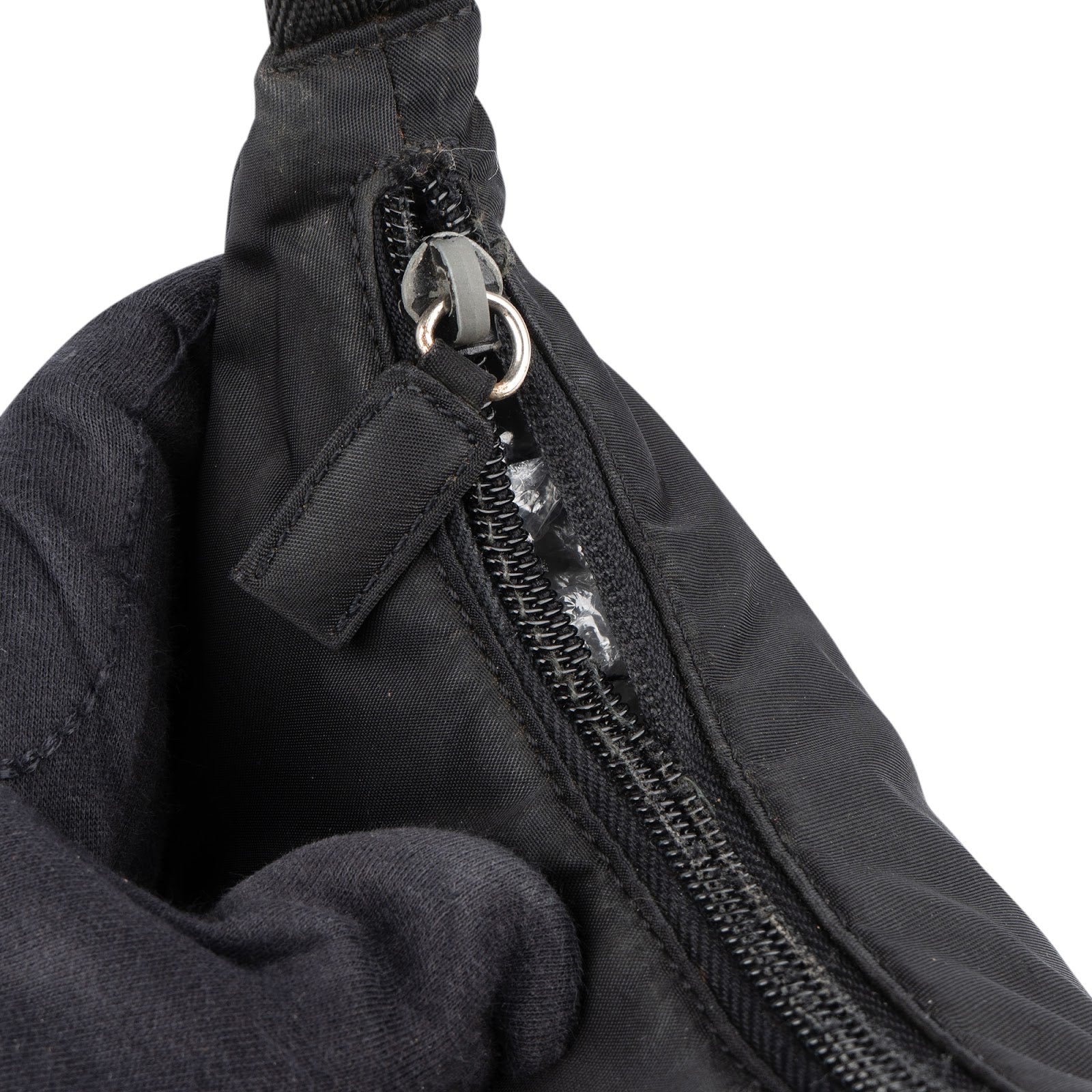 Prada Black Nylon Triangle Vintage Re-Edition Handbag - vintageandkickz