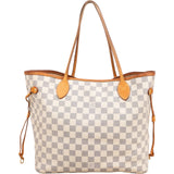 Louis Vuitton Monogram Damier Azur Neverfull MM Shoulder Bag