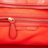 Celine Red Drummed Calfskin Luggage Handbag