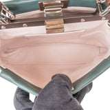 Fendi Petrol Leather Peekaboo Mini Handbag