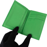 Balenciaga Green Rockstud Chocolate Bar Bifold Card Holder