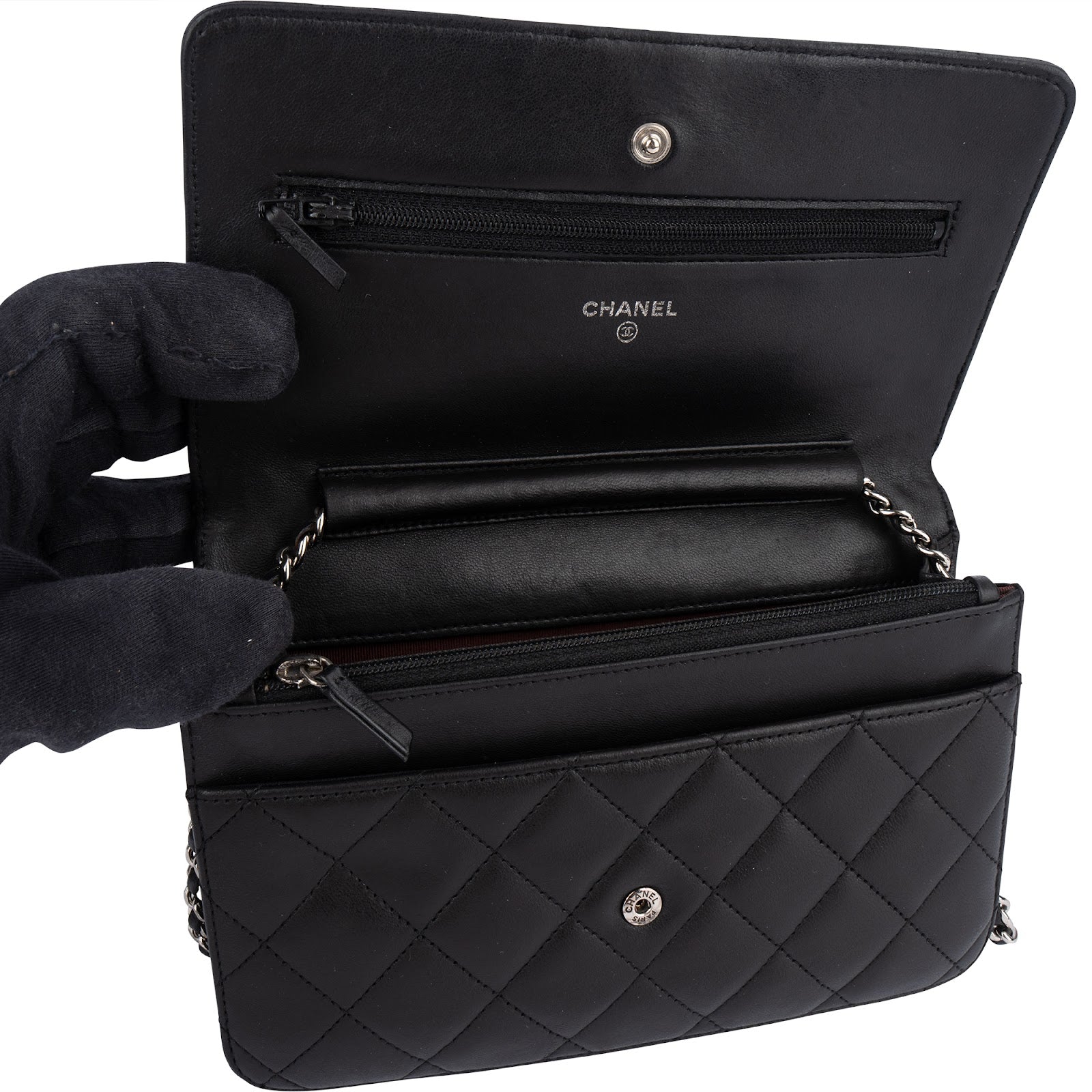 Chanel Quilted Lambskin Wallet On Chain Crossbody Bag - vintageandkickz