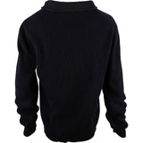 Hermès Black Strick Ribbed Zip-Up Cardigan (L)