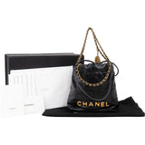 Chanel 22 Quilted Lambskin Drawstring Crossbody Bag