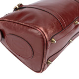 Cartier Bordeaux Leather Boston Handbag