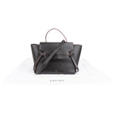 Céline Black Boxcalf Leather Pink Edges Belt Handbag
