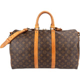 Louis Vuitton Monogram Canvas Keepall 45 Bandoulière Travel Bag