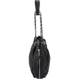 Chanel Quilted Calfskin Expandable Zip Around Drawstring Tote Shoulder Bag