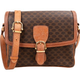 Celine Macadam Monogram Canvas Messenger Crossbody Bag