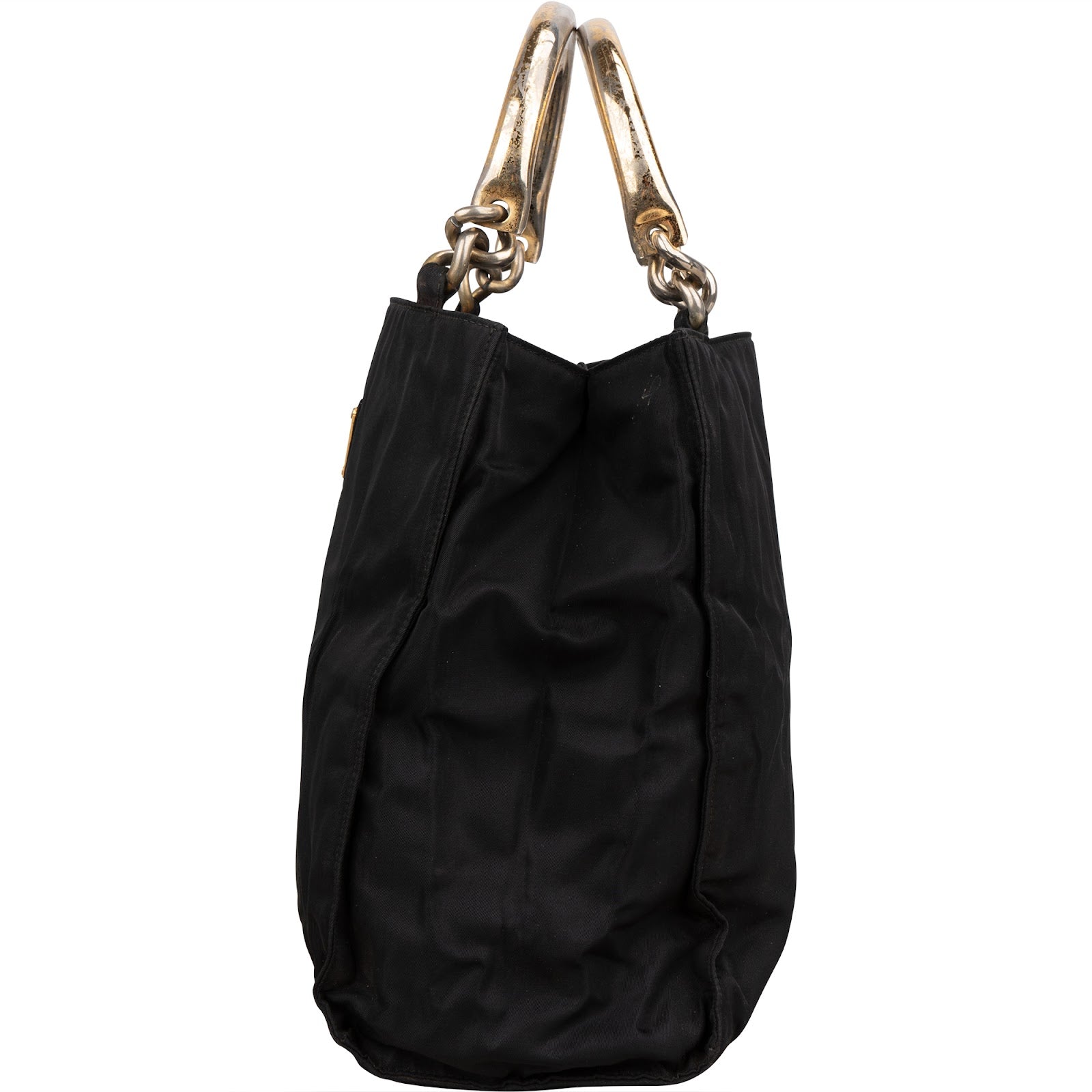 [🔄️B20 / F10] Prada Tessuto Metal Handle Tote Handbag - vintageandkickz