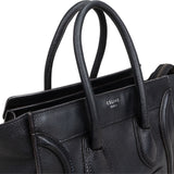 Céline Black Grained Leather Luggage Handbag