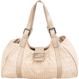 Fendi Monogram Zucca Baguette Buckle Shoulder Bag