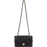 Chanel Quilted Caviar Leather Small Double Flap Shoulder Bag