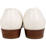 Celine White Leather Mokassins Tassel Heel Loafers (39)