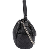 Chanel Quilted Lambskin Palladium CC Drawstring Bucket Handbag