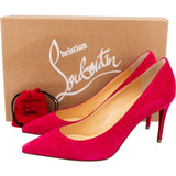 Christian Louboutin Fuchsia Velours Suede Leather Kate 85 Pumps Shoes (35,5)