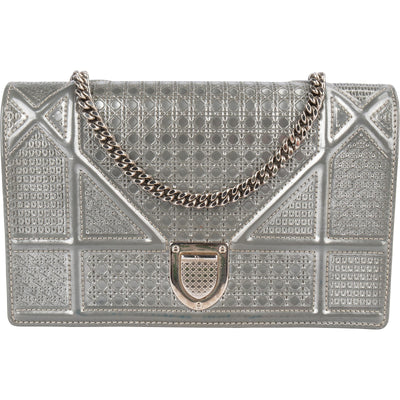 Dior Metallic Perforated Cannage Diorama Crossbody Bag