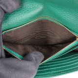 Gucci Pebbled Leather Interlocking GG Wallet On Chain Crossbody Bag