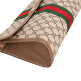 Gucci Monogram GG Supreme Vintage Web Stripe Clutch