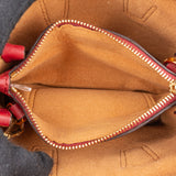 MCM Red Pebbled Leather Aren Mini Top Handle Crossbody Bag