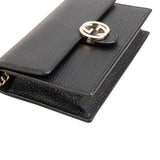 Gucci Leather Interlocking GG Wallet On Chain Crossbody Bag