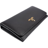 Prada Black Saffiano Leather Continental Wallet