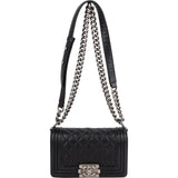 Chanel Quilted Caviar Leather Small Boy Single Flap Crossbody Bag