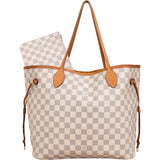 Louis Vuitton Monogram Damier Azur Canvas Neverfull MM Shoulder Bag