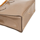 Gucci Smooth Leather Bamboo Tote Handbag