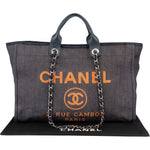 Chanel Denim Deauville Tote Shoulder Bag - vintageandkickz