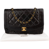 Chanel Quilted Lambskin 24K Gold Medium Diana Single Flap Crossbody Bag
