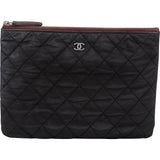 Chanel Noir Quilted CC Nylon Pouch