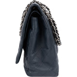 Chanel Navy Qulited Caviar Leather Maxi Double Flap Crossbody Bag