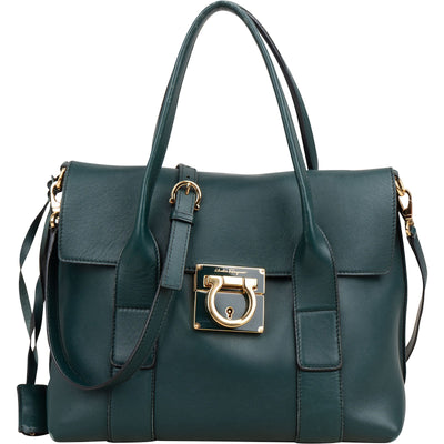 Salvatore Ferragamo Calfskin Sofia Satchel Handbag