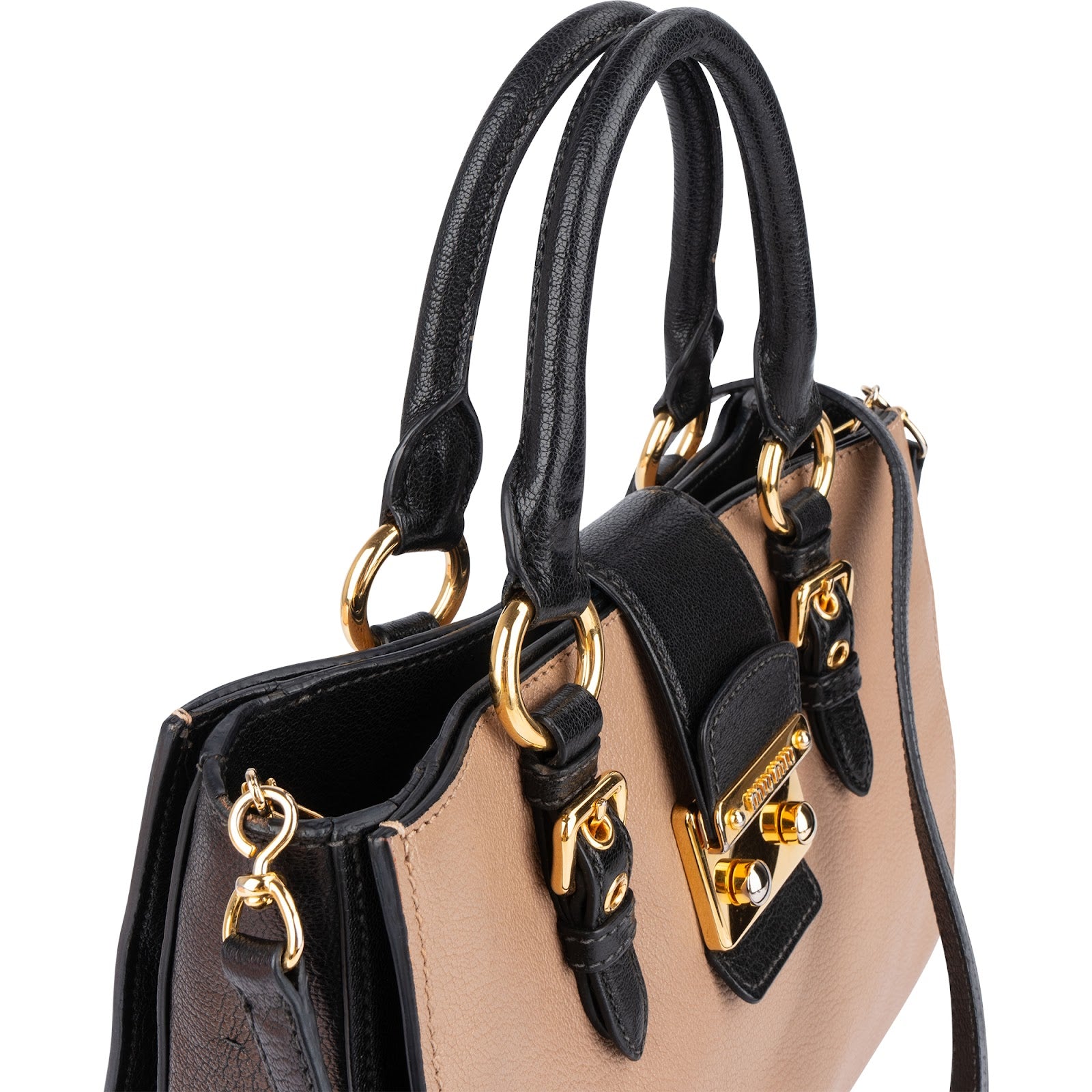 [🔄️B24 / F20] Miu Miu Multicolor Madras Leather Top Handle Crossbody Bag - vintageandkickz