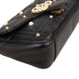 Gucci Quilted Leather GG Marmont Pearly Studs Shoulder Crossbody Bag
