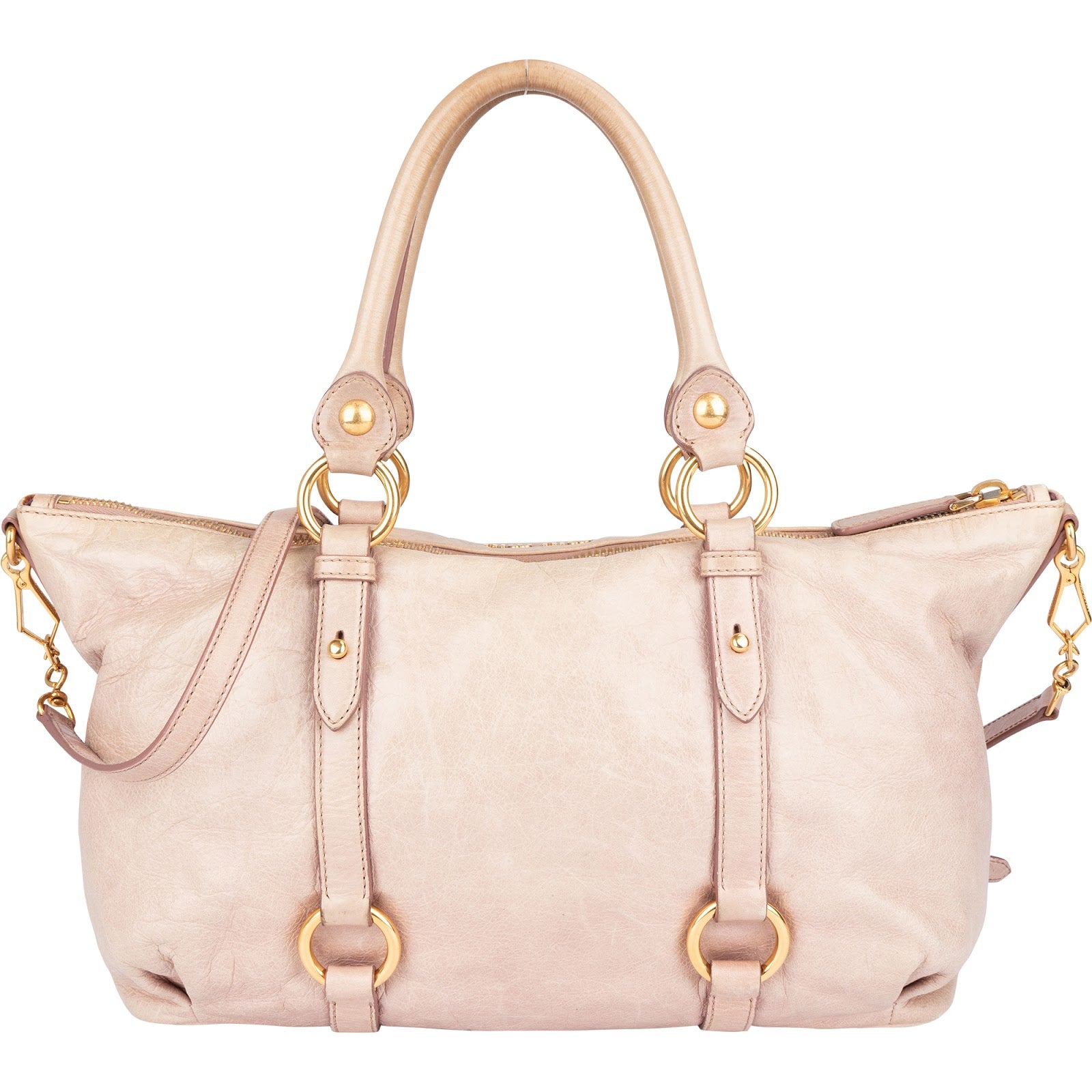 Miu Miu Vitello Lux Satchel City Handbag - vintageandkickz