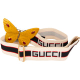 Gucci Multicolor Elastic Stoff Butterfly Buckle Web Belt