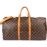 Louis Vuitton Monogram Canvas Keepall 55 Bandoulière Travel Bag