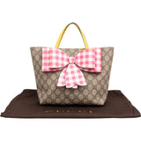 Gucci Monogram GG Supreme Children's Tote Bow Handbag