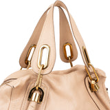 Chloé Beige Pebbled Leather Paraty Handbag