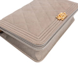 Chanel Quilted Caviar Leather Boy Wallet On Chain Crossbody Bag
