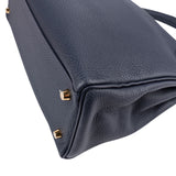 Hermès Blue Nuit Togo Leather Gold Kelly 32 Sellier Handbag
