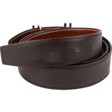 Hermès Brown Leather Perforated H Reversible Belt
